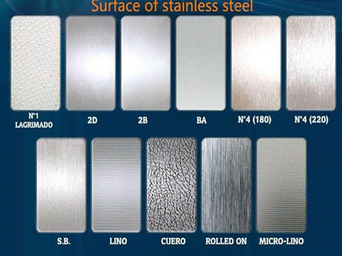 What types of stainless steel surfaces are there?